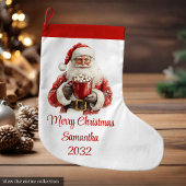 Warmish Santa Claus Trendy Modern Holiday Stocking Grote Kerstsok