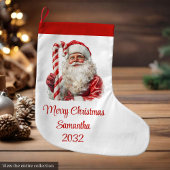 Warmish Santa Claus Trendy Modern Holiday Stocking Grote Kerstsok