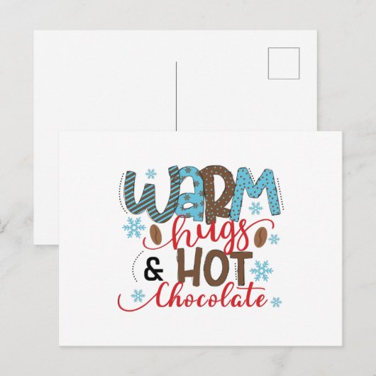 Warmknuffels en warme chocolade briefkaart (Voorkant / Achterkant)
