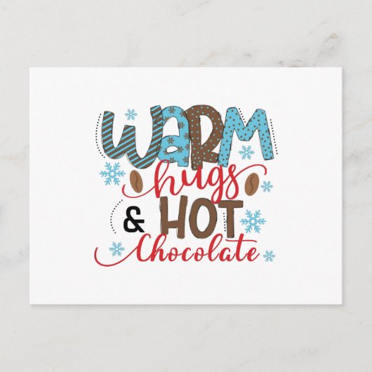 Warmknuffels en warme chocolade briefkaart (Voorkant)