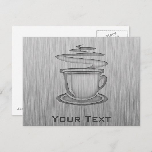 warmkoffie; Metaalblik Briefkaart (Voorkant / Achterkant)