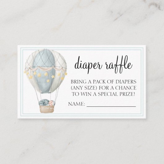 Warmluchtballon baby shower Daperloten Informatiekaartje (Voorkant)