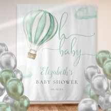 Warmluchtballon Baby Shower Fotobackdrop