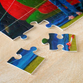 Warmluchtballon die de puzzel van de puzzel opblaa legpuzzel (Zijkant)