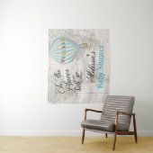 Warmluchtballon Jongen Baby Shower Achtergrond Wandkleed (In situ)