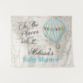 Warmluchtballon Jongens Baby Shower Achtergrond Wandkleed (Voorkant (horizontaal))