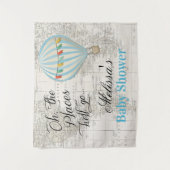 Warmluchtballon Jongens Baby Shower Achtergrond Wandkleed (Voorkant)