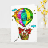 Warmluchtballon Kaart (Gele Bloem)