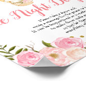 Warmluchtballon Late Night Diapers Baby shower Poster (Hoek)