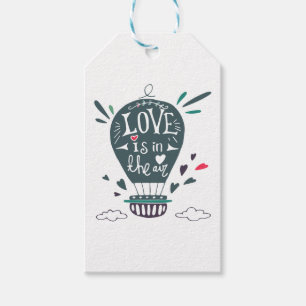 Warmluchtballon: Liefde zit in de labels van het g Cadeaulabel