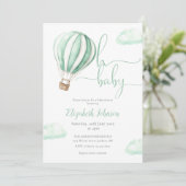 Warmluchtballon QR Code Foto Baby shower Kaart (Staand voorkant)