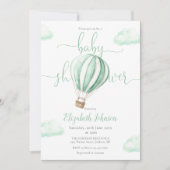 Warmluchtballon QR Code Foto Baby shower Kaart (Voorkant)
