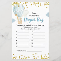 Warmluchtballon Raad eens wat er in de luiertas zi