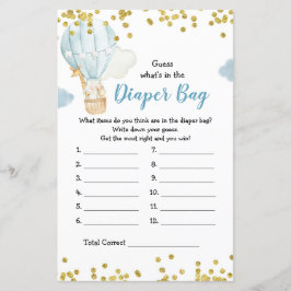 Warmluchtballon Raad eens wat er in de luiertas zi