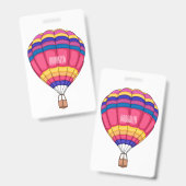 Warmluchtballonafbeelding cartoon badge (Voor- en achterkant)
