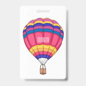 Warmluchtballonafbeelding cartoon badge (Achterkant)