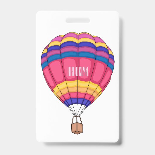 Warmluchtballonafbeelding cartoon badge (Voorzijde)