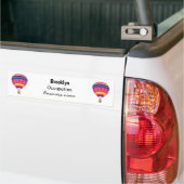Warmluchtballonafbeelding cartoon bumpersticker (Op Truck)
