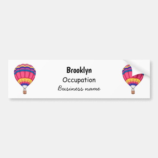 Warmluchtballonafbeelding cartoon bumpersticker (Voorkant)
