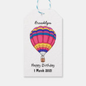 Warmluchtballonafbeelding cartoon cadeaulabel (Achterkant)