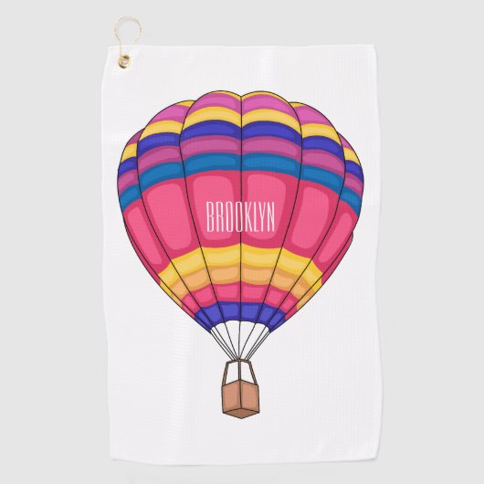 Warmluchtballonafbeelding cartoon golfhanddoek (Voorkant)
