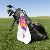 Warmluchtballonafbeelding cartoon golfhanddoek (Groen)