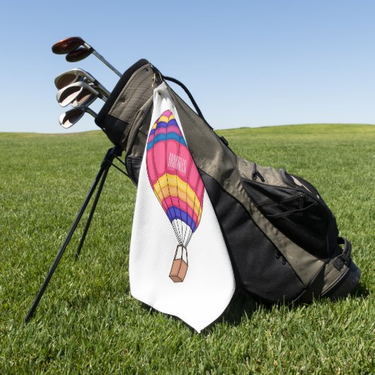 Warmluchtballonafbeelding cartoon golfhanddoek (Groen)