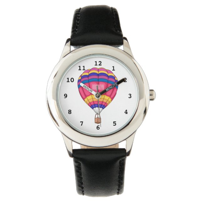 Warmluchtballonafbeelding cartoon horloge (Voorkant)