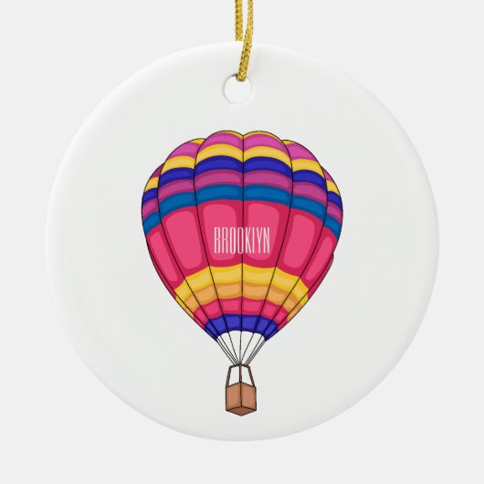Warmluchtballonafbeelding cartoon keramisch ornament (Voorkant)