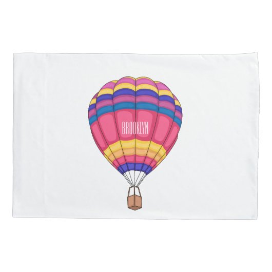Warmluchtballonafbeelding cartoon kussensloop (Achterkant)