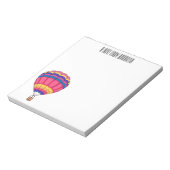 Warmluchtballonafbeelding cartoon notitieblok (Linkerzijde)