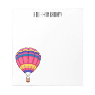 Warmluchtballonafbeelding cartoon notitieblok