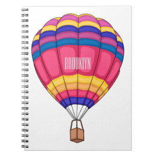 Warmluchtballonafbeelding cartoon notitieboek