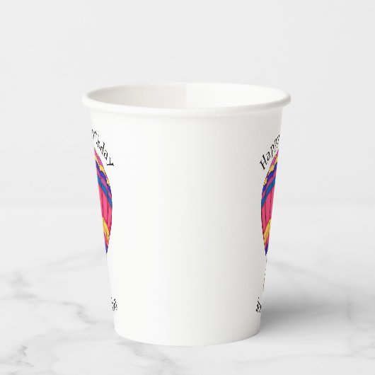 Warmluchtballonafbeelding cartoon papieren bekers (Links)