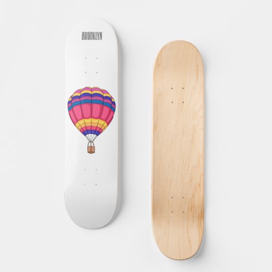 Warmluchtballonafbeelding cartoon persoonlijk skateboard (Voorkant)