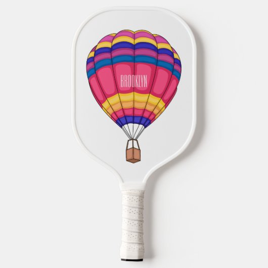 Warmluchtballonafbeelding cartoon pickleball paddle (Achterkant)