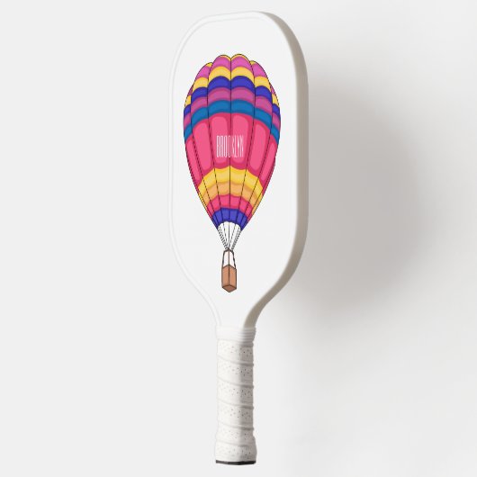 Warmluchtballonafbeelding cartoon pickleball paddle (Links)