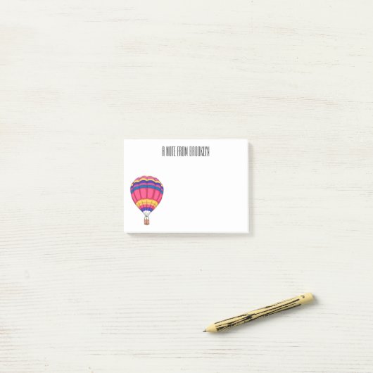 Warmluchtballonafbeelding cartoon post-it® notes (Op bureau)