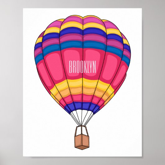 Warmluchtballonafbeelding cartoon poster (Voorkant)