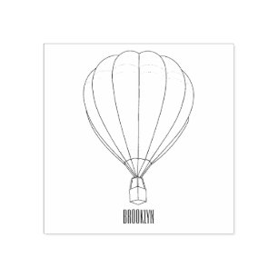 Warmluchtballonafbeelding cartoon rubberstempel