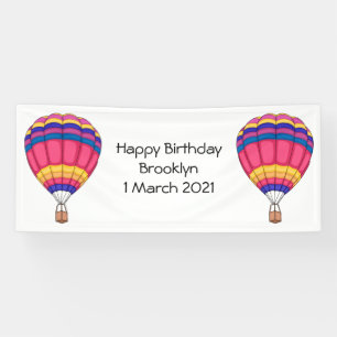 Warmluchtballonafbeelding cartoon spandoek