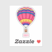 Warmluchtballonafbeelding cartoon sticker (Vel)