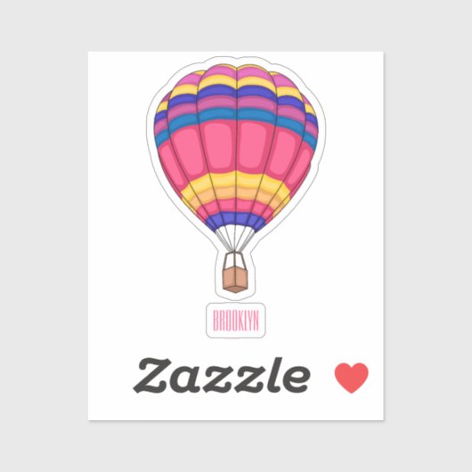 Warmluchtballonafbeelding cartoon sticker (Vel)