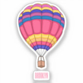Warmluchtballonafbeelding cartoon sticker (Voorkant)