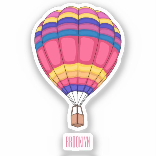 Warmluchtballonafbeelding cartoon sticker (Voorkant)
