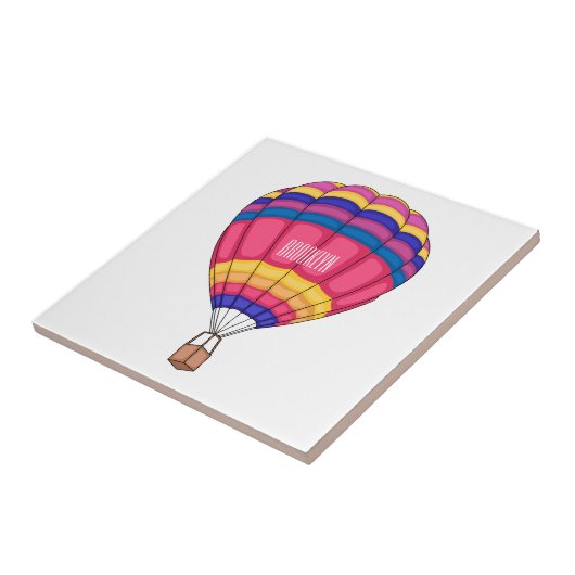 Warmluchtballonafbeelding cartoon tegeltje (Zijkant)