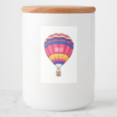 Warmluchtballonafbeelding cartoon voedselcontainer etiket (Voorkant)