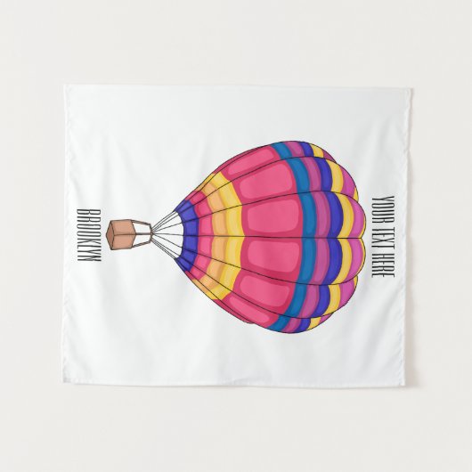 Warmluchtballonafbeelding cartoon wandkleed (Voorkant (horizontaal))