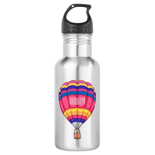 Warmluchtballonafbeelding cartoon waterfles  (Voorkant)
