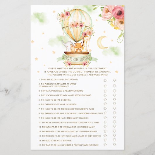 Warmluchtballondieren boven of onder Baby (Voorkant)